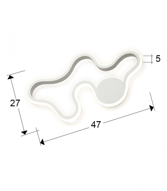 Aplica de perete din Metal Alb cu LED  L47x5xH27cm Marea
