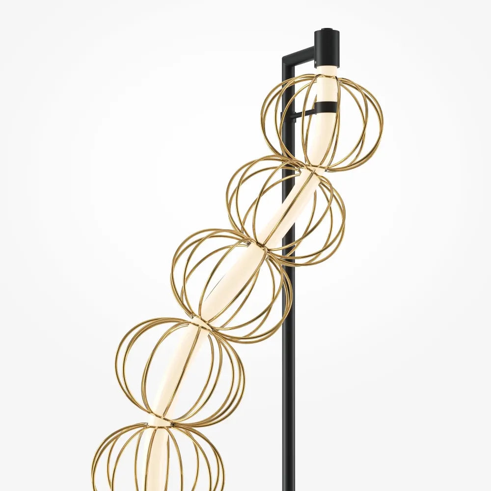 Lampa podea din Metal Negru/Auriu H154.7xL56.9cm Golden Cage