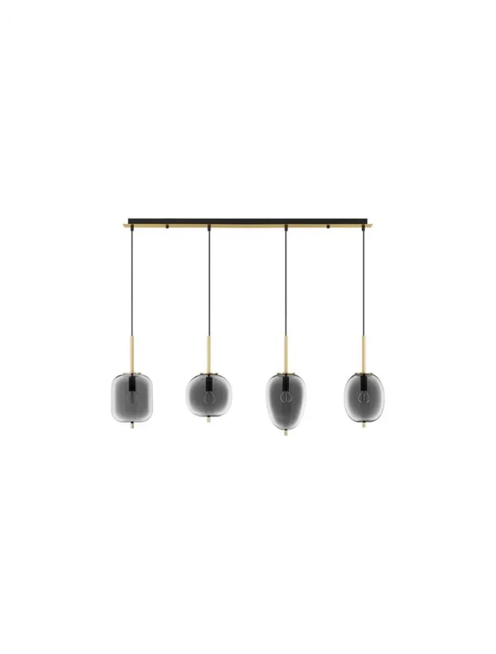 Lustra structura din Metal Auriu si abajur din Sticla Fumuriu H120xL110cm IP20 LATO