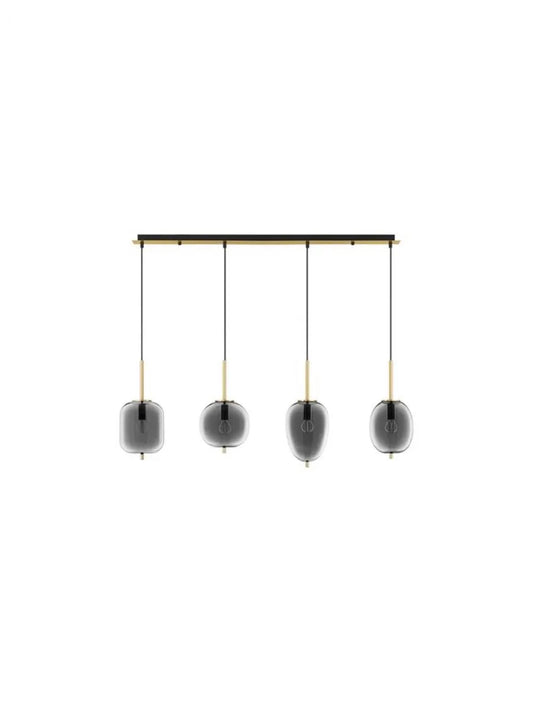 Lustra structura din Metal Auriu si abajur din Sticla Fumuriu H120xL110cm IP20 LATO