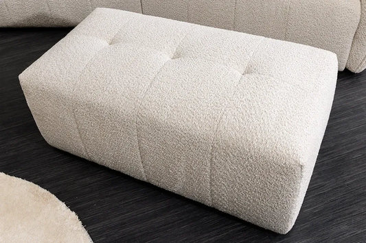 Puf tapitat cu Stofa boucle Bej sampanie L118xH44cm ROYAL