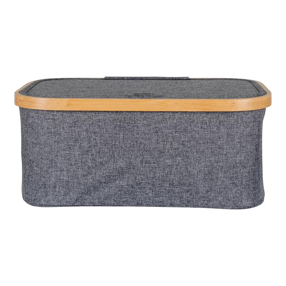 Cos depozitare din Lemn de bambus/Textil Maro/Gri H16xL38cm Noto