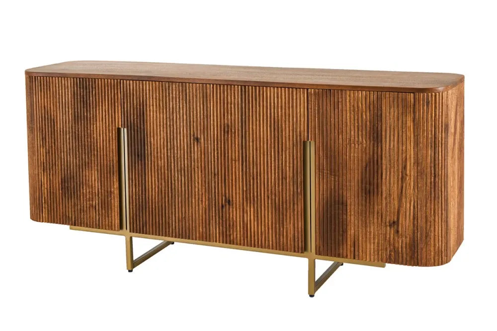 Comoda din Lemn de mango Maro si Metal Auriu L160xH75cm GATSBY