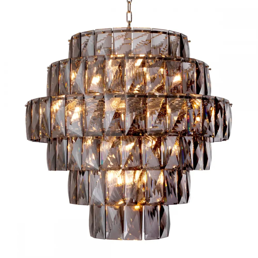 Candelabru din Metal Argintiu si Cristal Fumuriu H80xD80cm Amazone L Eichholtz