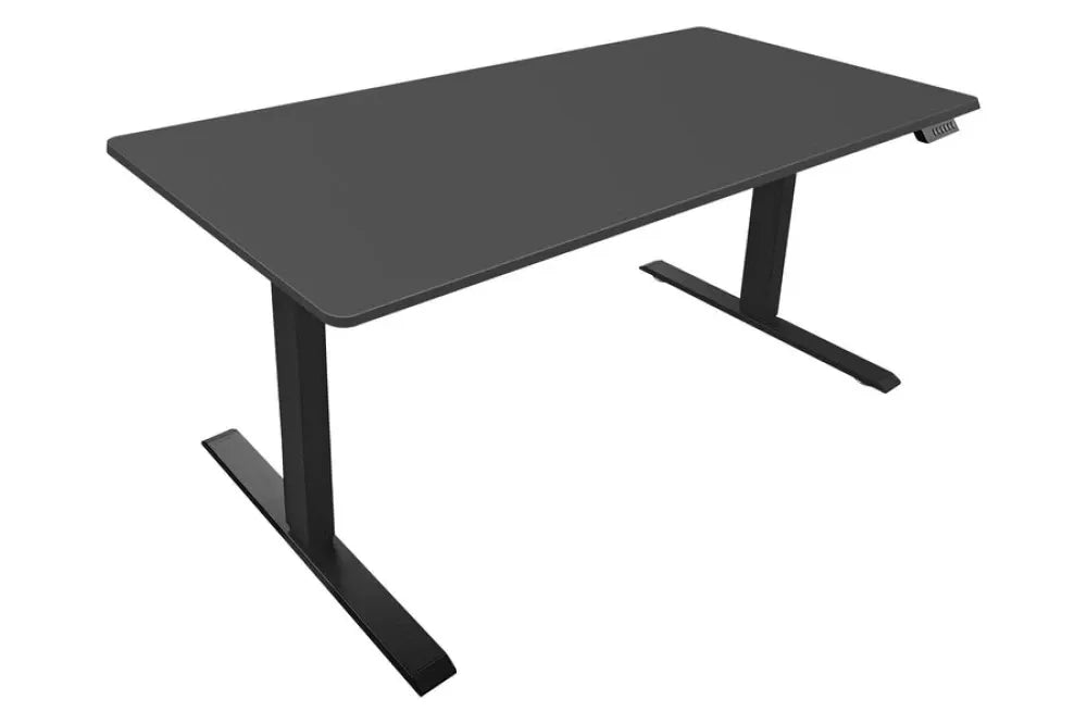 Birou cu inaltime reglabila din MDF Negru si Metal Negru L140xH72-119cm BLACK DESK
