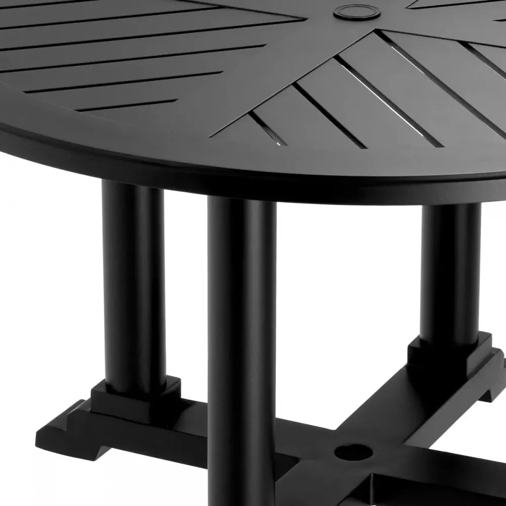 Masa rotunda de exterior din Metal Negru H75xD130cm Bell Rive S Eichholtz