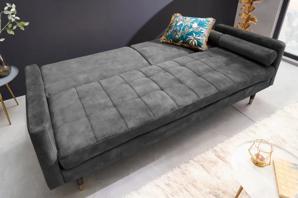 Canapea tapitat cu Catifea Gri L196cm Couture