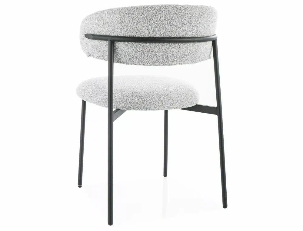 Set 2 scaune din Stofa Bej deschis si Metal Negru Hx80Lx56xA58cm Elton