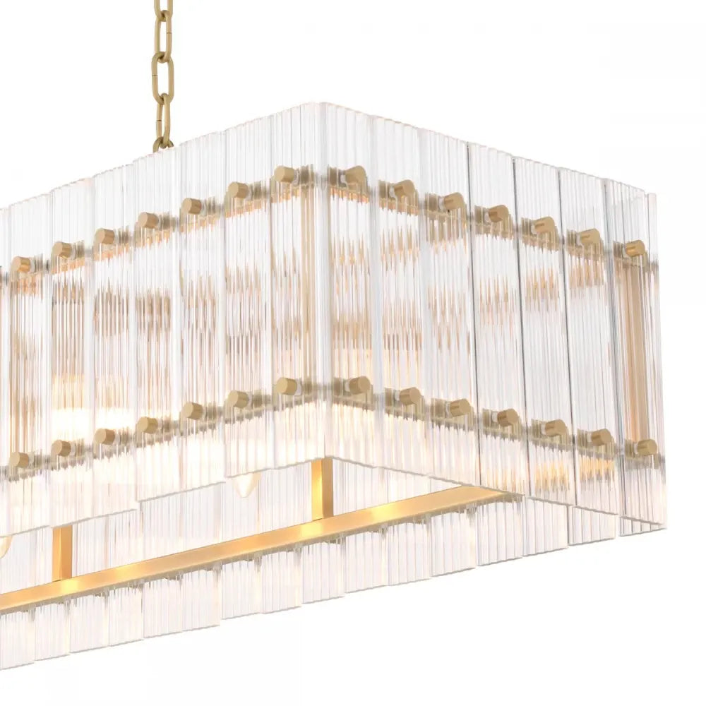 Candelabru din Metal Alama atichizata si Alabastru Transparent H27xL140.5cm Ruby Eichholtz