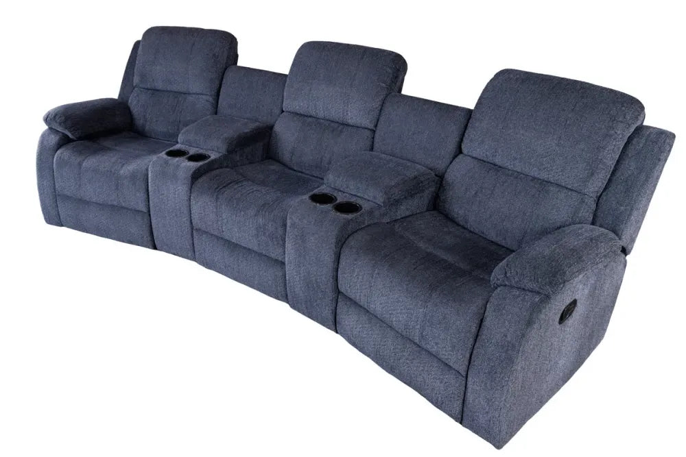 Canapea cu functie relaxare tapitata cu Stofa Gri inchis L295cm Hollywood