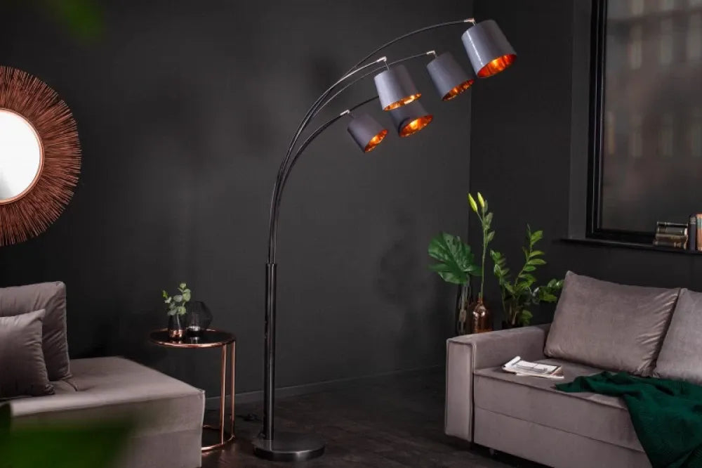 Lampa de podea din Metal Negru si Textil Negru H202xL100cm Levels