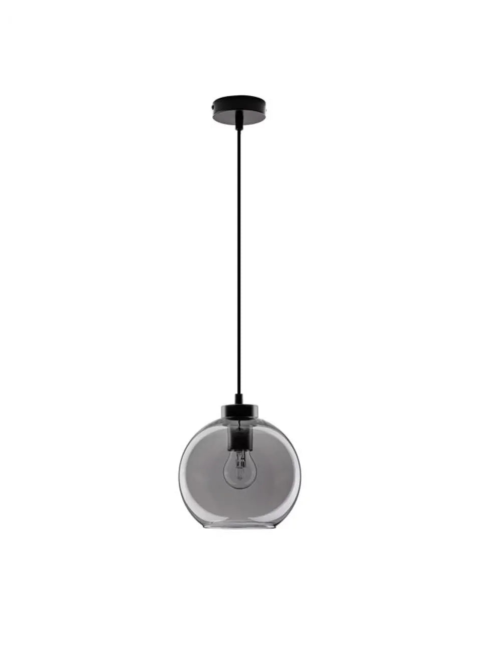 Pendul structura din Metal Negru si abajur din Sticla Fumuriu H220xL20cm IP20 PALMER