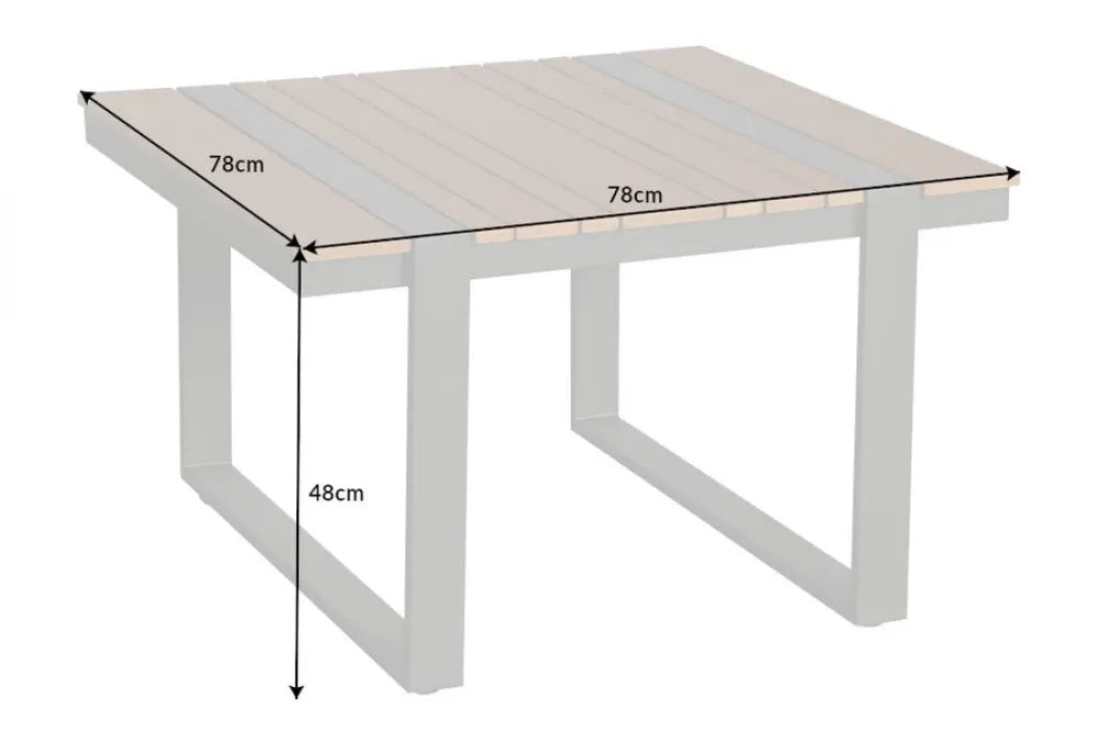 Masuta de cafea de exterior din WPC Maro si Metal Negru L78xH48cm Tampa lounge