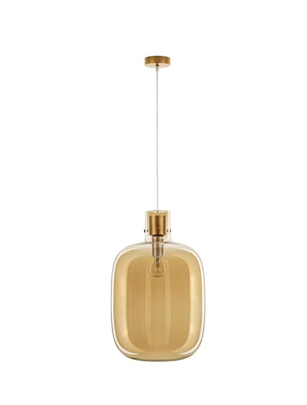 Pendul structura din Metal Auriu si abajur din Sticla Auriu H198xL30cm IP20 CINZIA