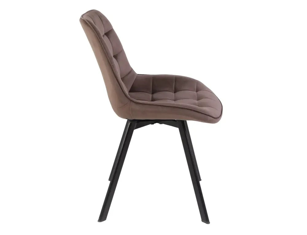 Set 2 scaune din Catifea Maro cappuccino si Metal Negru Hx88Lx51xA60cm Monti