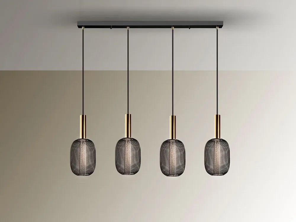 Lustra din Metal Negru/Auriu H145xL88cm Micron