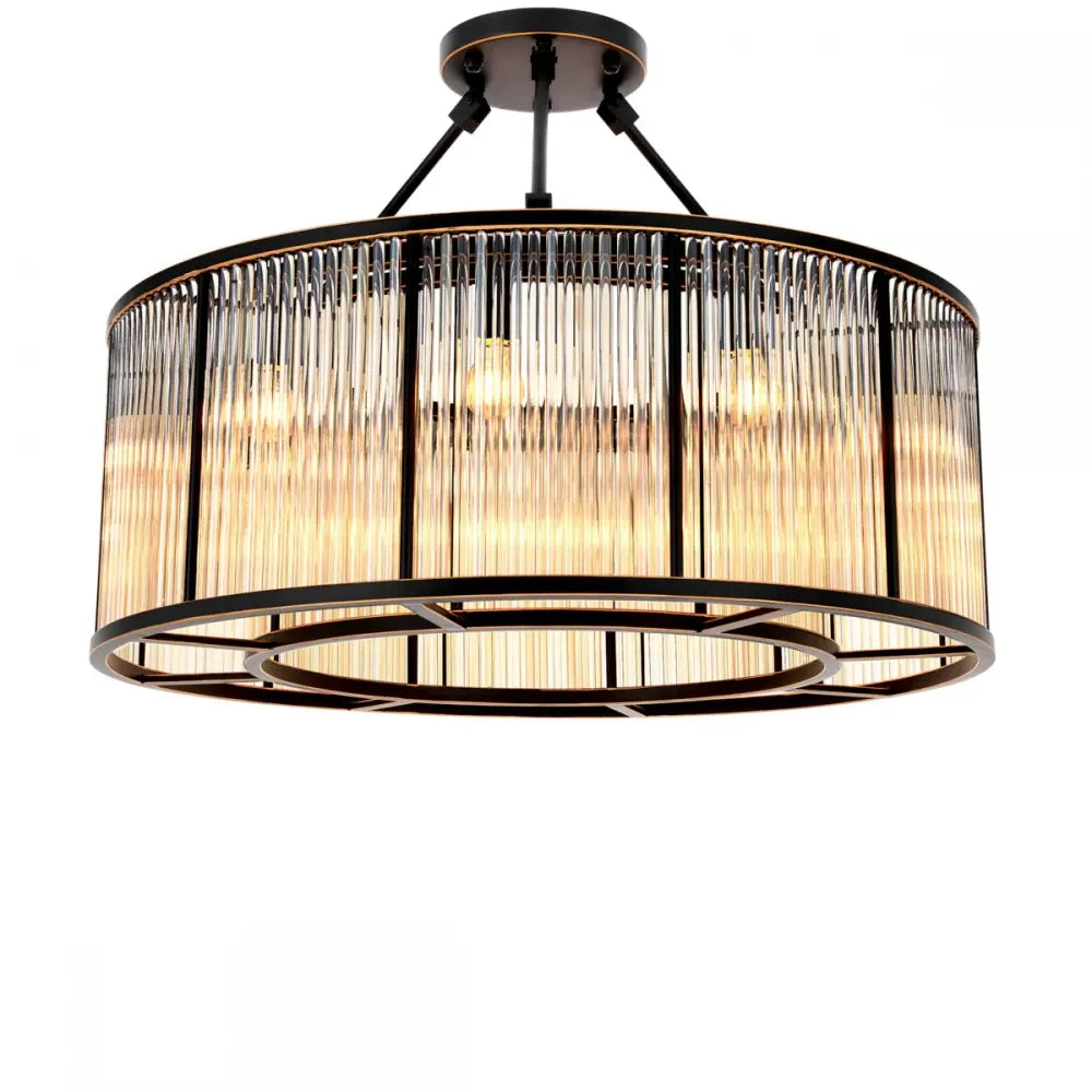 Plafoniera din Metal Bronz si Sticla Transparent H61xD80cm Bernardi L Eichholtz