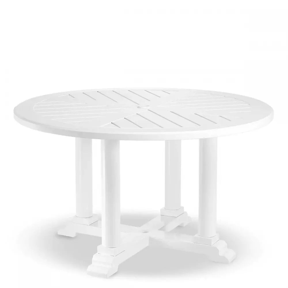 Masa rotunda de exterior din Metal Alb H75xD130cm Bell Rive S Eichholtz