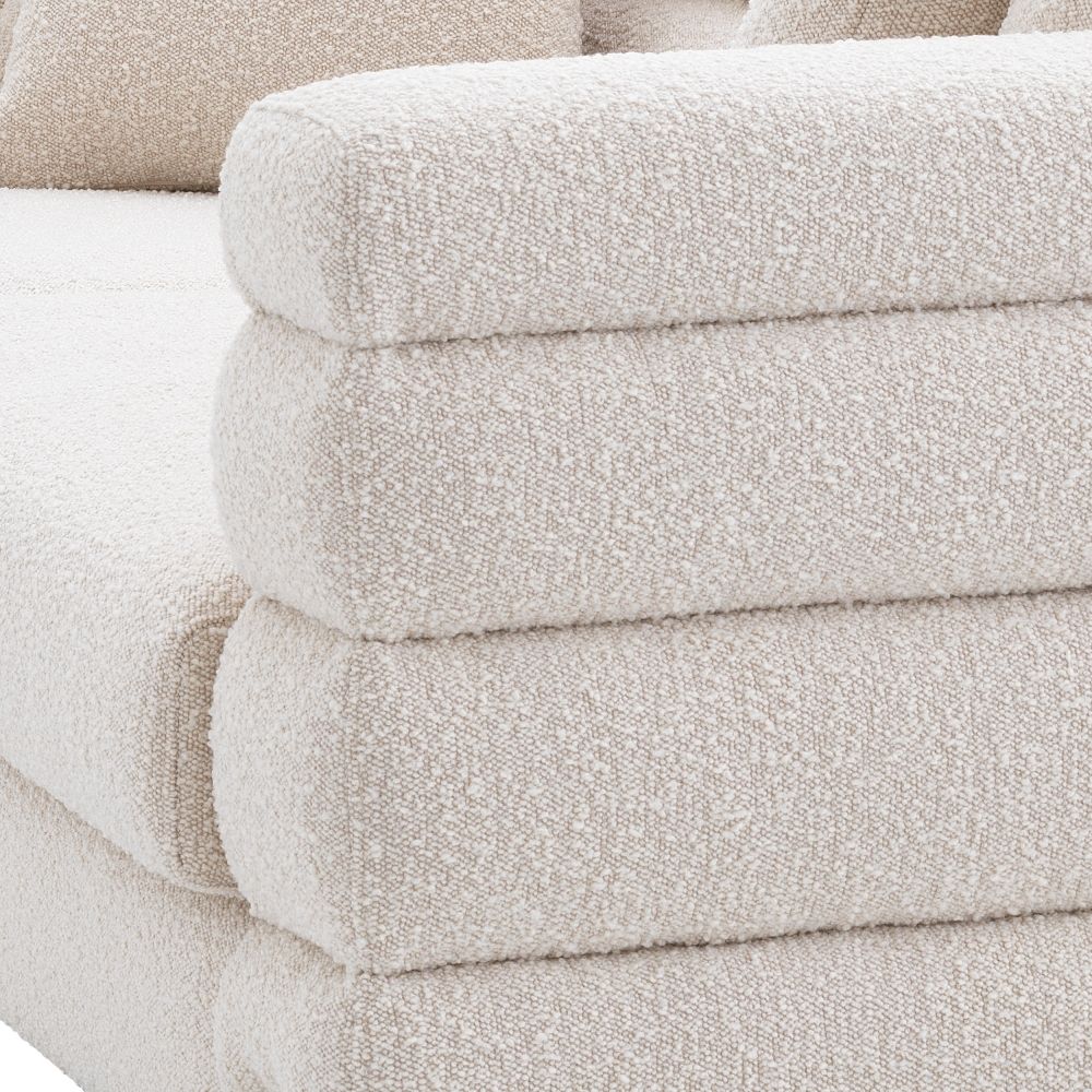 Canapea fixa York Eichholtz tapitata cu Stofa Boucle Crem L230cm