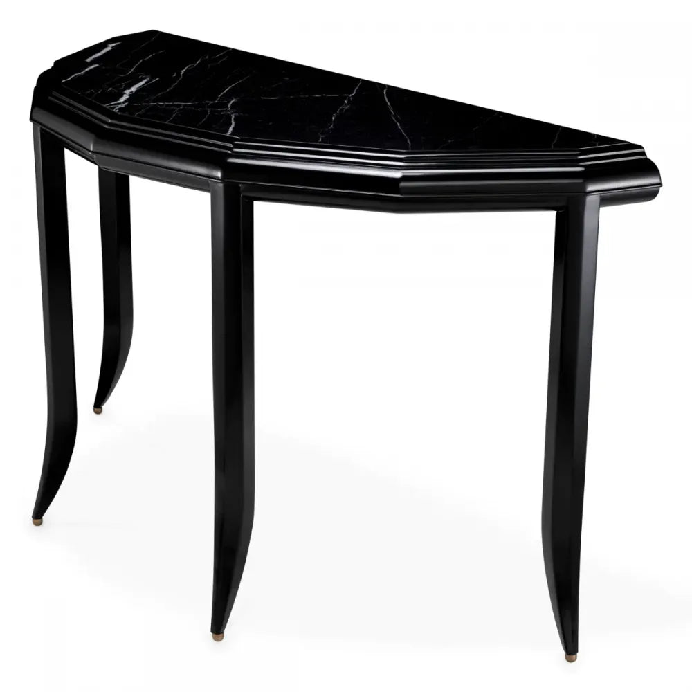 Consola din Marmura Negru si Lemn Negru L128xH76.5cm Javier Eichholtz