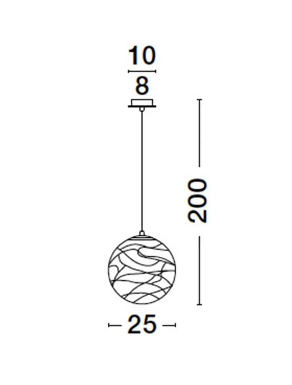 Pendul structura din Metal Auriu si abajur din Sticla Transparent H200xL25cm IP20 COEN
