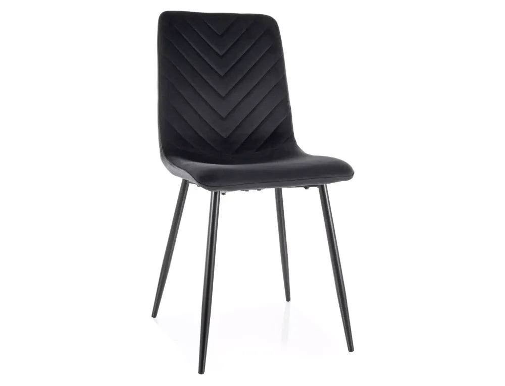 Set 2 scaune din Catifea Negru si Metal Negru Hx91Lx45xAcm Daren