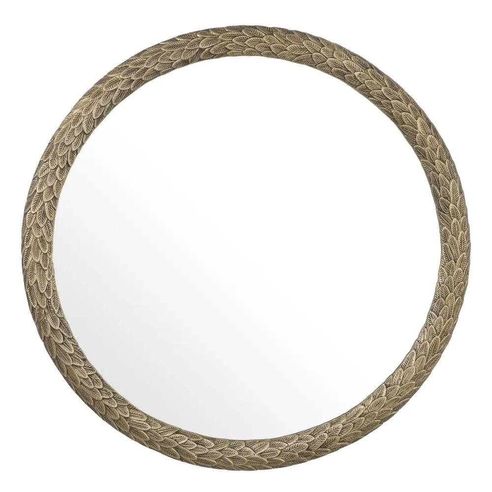 Oglinda cu rama din Metal/MDF Alama D91cm Soave Eichholtz