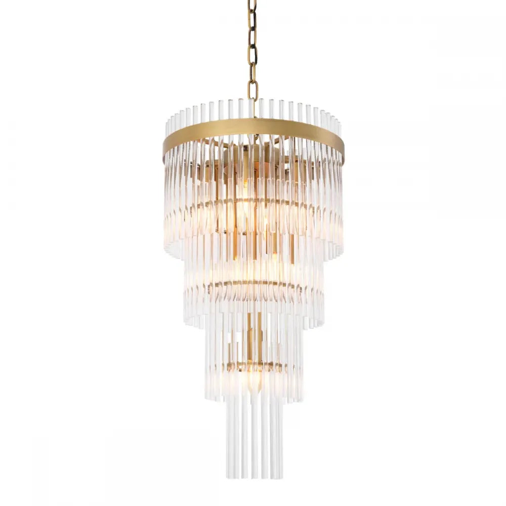 Candelabru din Metal Alama atichizata si Sticla Transparent H68xD35.5cm Yara S Eichholtz