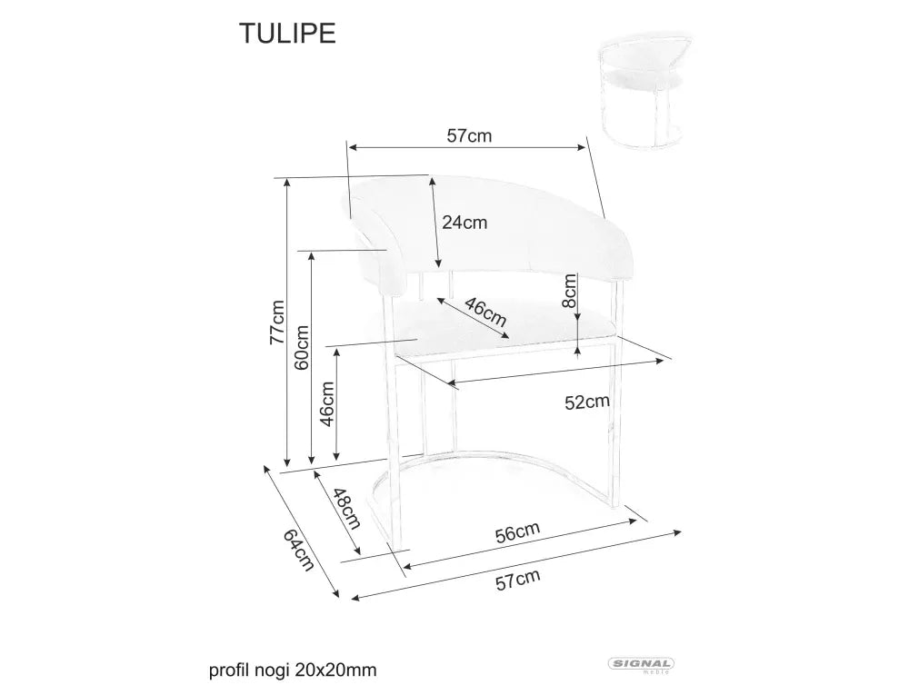 Scaun din Catifea Bej si Otel inoxidabil Auriu Hx77Lx57xA64cm Tulipe