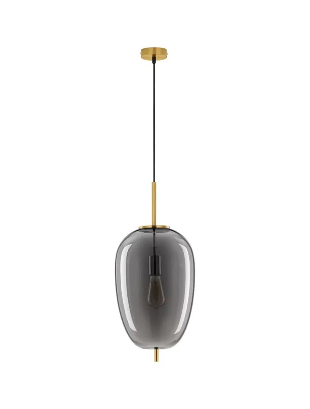 Pendul structura din Metal Auriu si abajur din Sticla Fumuriu H120xL27cm IP20 LATO