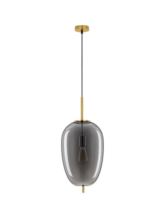 Pendul structura din Metal Auriu si abajur din Sticla Fumuriu H120xL27cm IP20 LATO