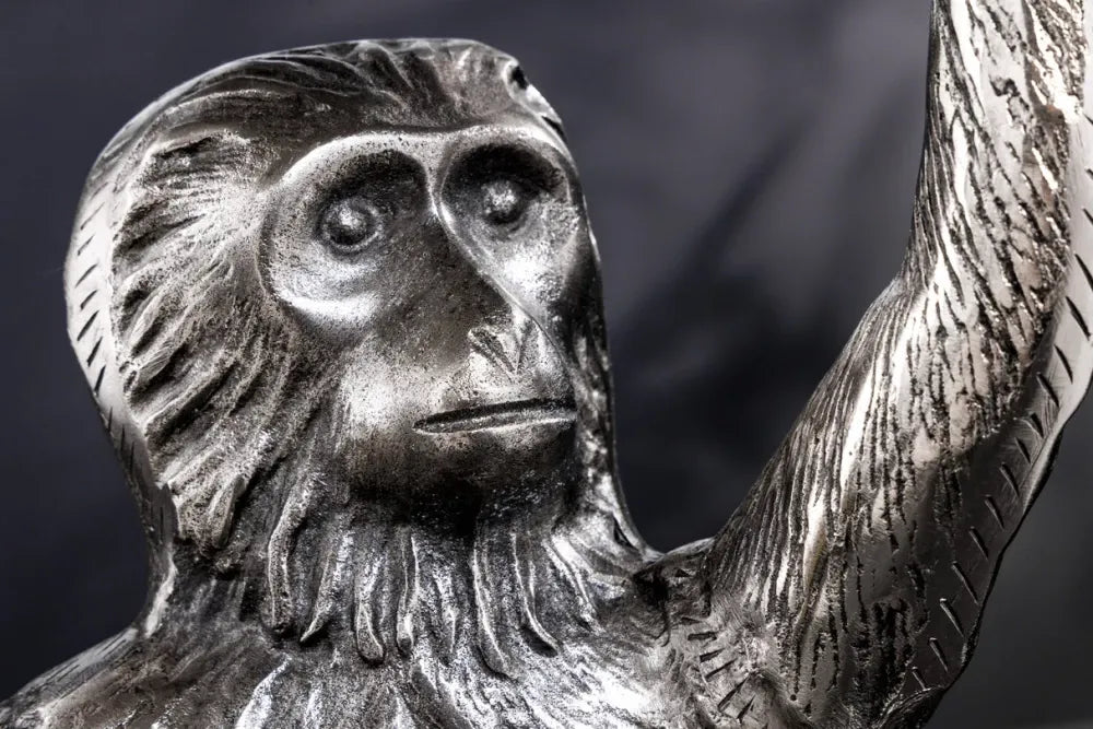 Masuta laterala din Metal Argintiu L55xH55cm Wildlife monkey