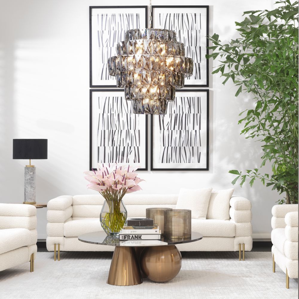 Canapea fixa York Eichholtz tapitata cu Stofa Boucle Crem L230cm