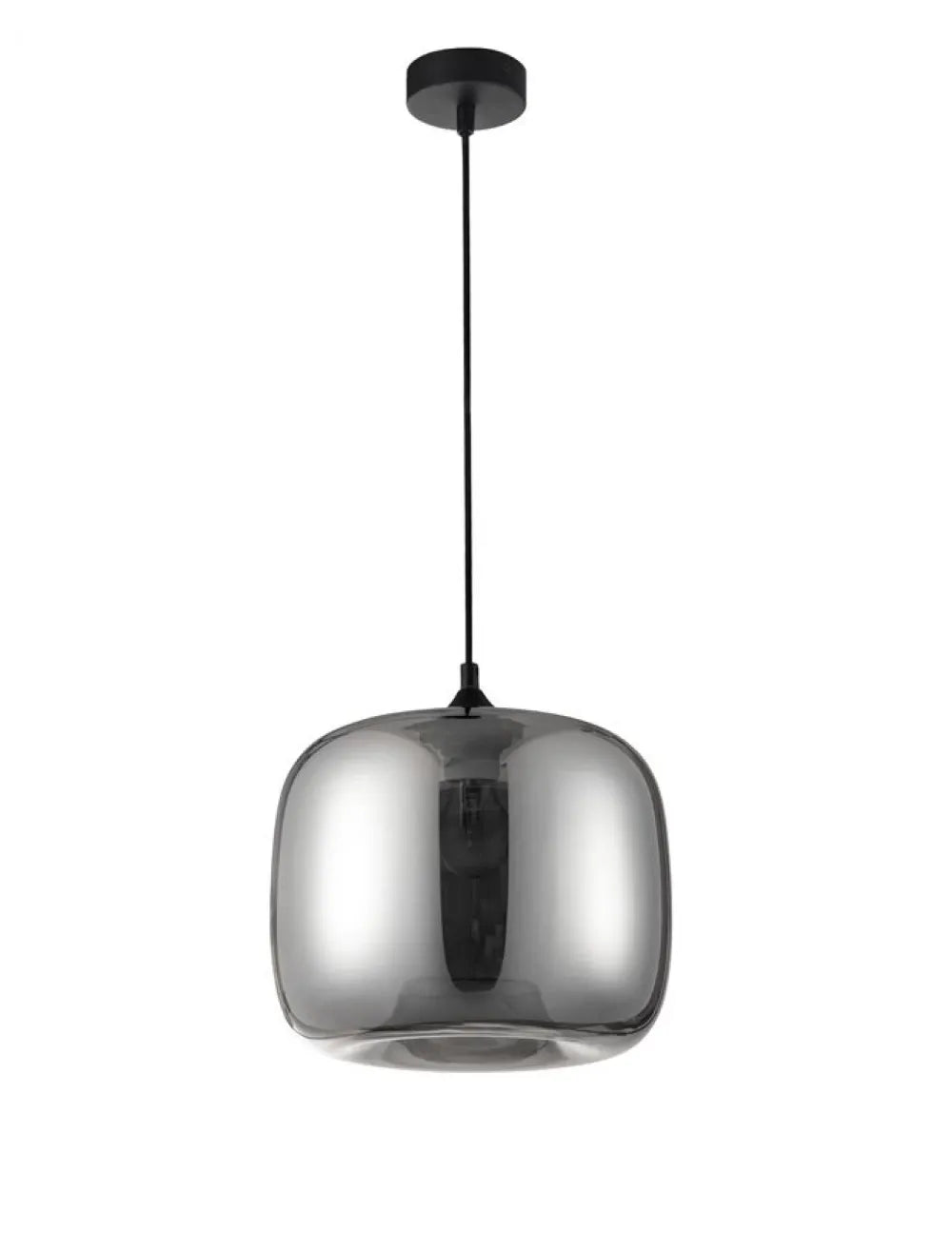 Pendul structura din Metal Negru si abajur din Sticla Crom H120xL28cm IP20 SAVAZ