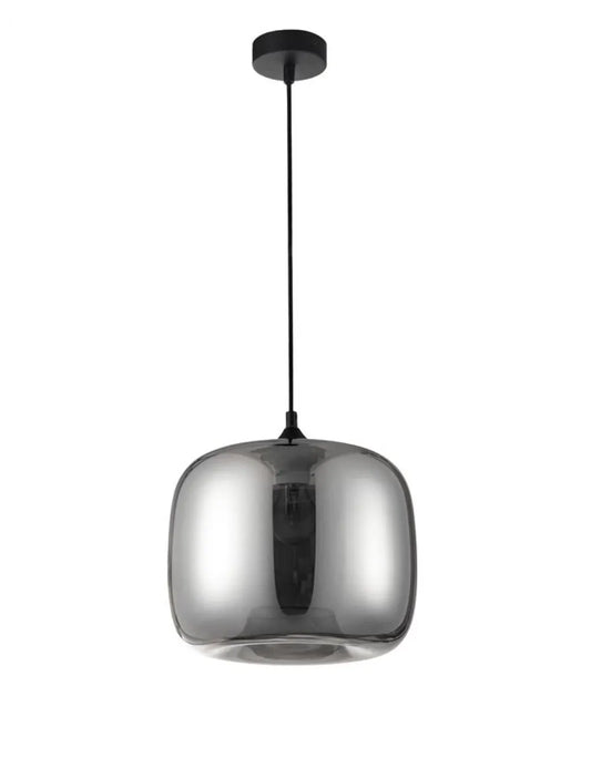 Pendul structura din Metal Negru si abajur din Sticla Crom H120xL28cm IP20 SAVAZ