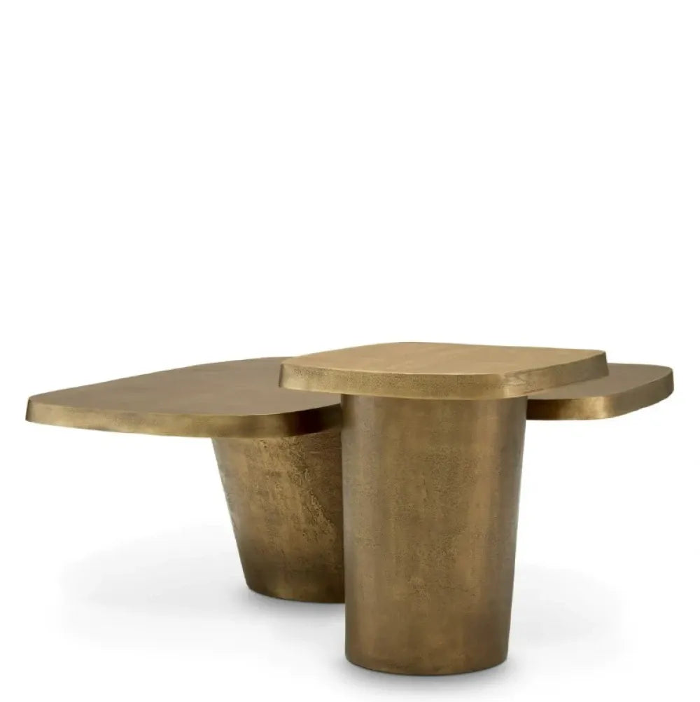 Set 2 Masute de cafea din Metal Alama L45/100xH40/49cm Pierro Eichholtz