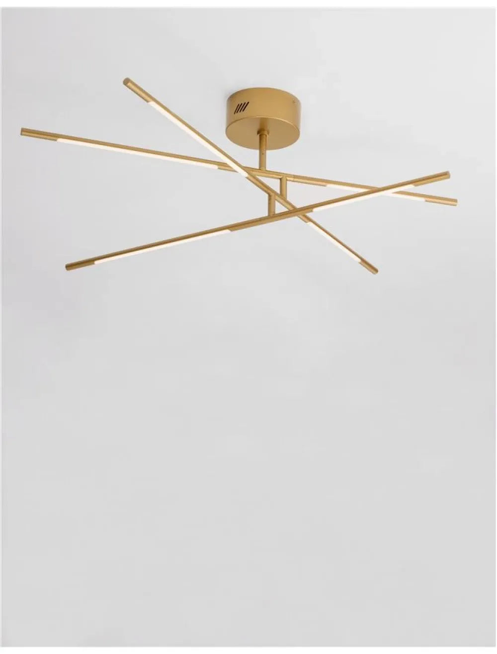 Plafoniera structura din Metal Auriu si abajur din Acrilic Alb H25.5xL84cm IP20 32W 2304lm 3000k RACCIO