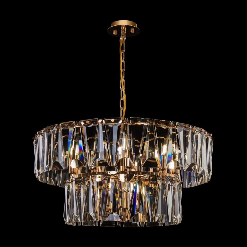 Lustra rotunda cu inaltime reglabila din Sticla Transparent cu 12 becuri D68xH80cm Puntes