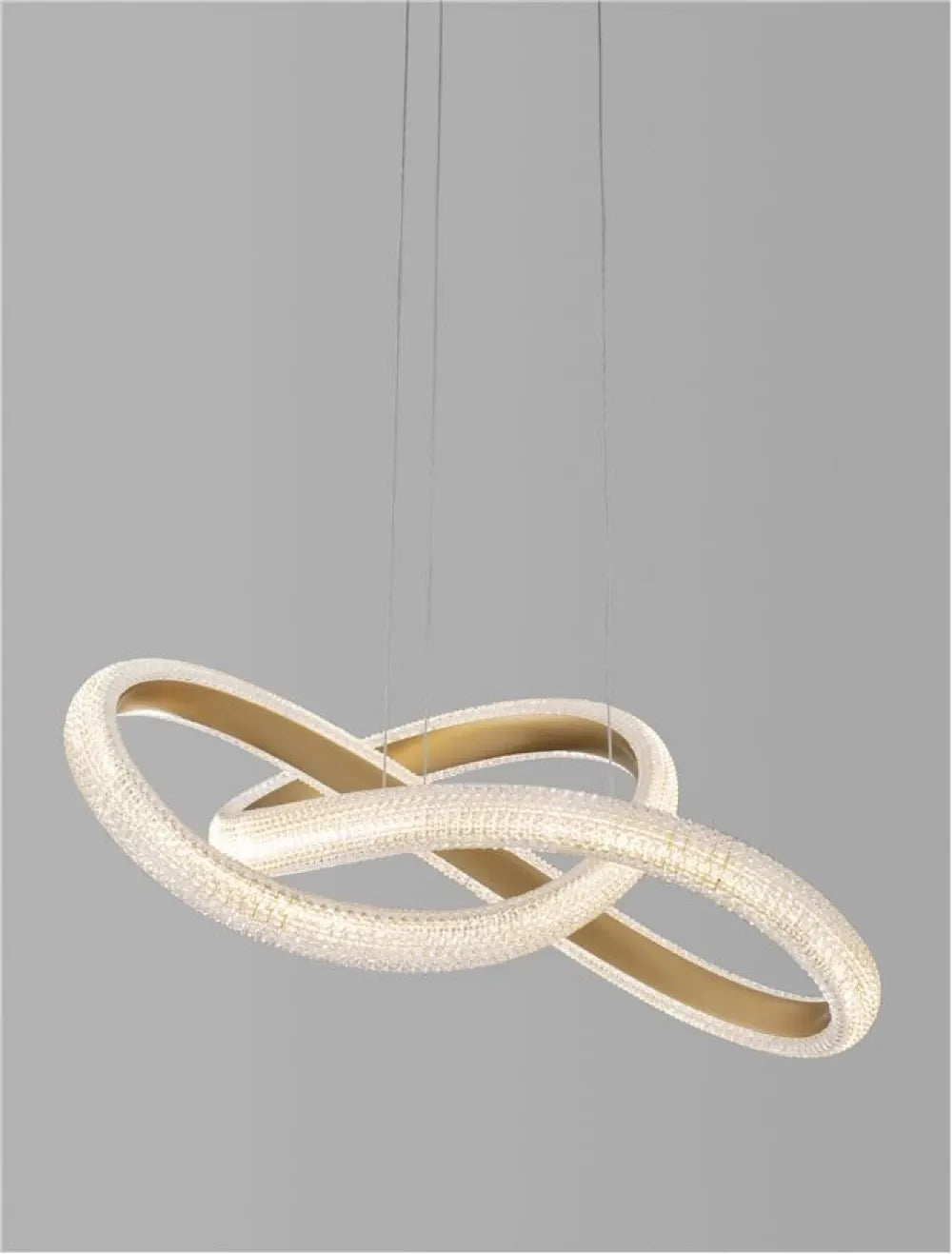 Lustra structura din Aluminiu Auriu si abajur din Acrilic Transparent H120xL52.5cm IP20 41.5W 3600lm 3000k MEDORA