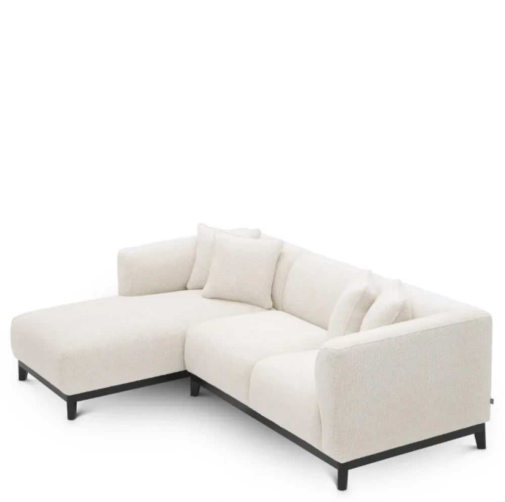 Coltar orientare stanga tapitat cu Stofa Lyssa Alb L163xAxH72cm Corso Lounge left Eichholtz