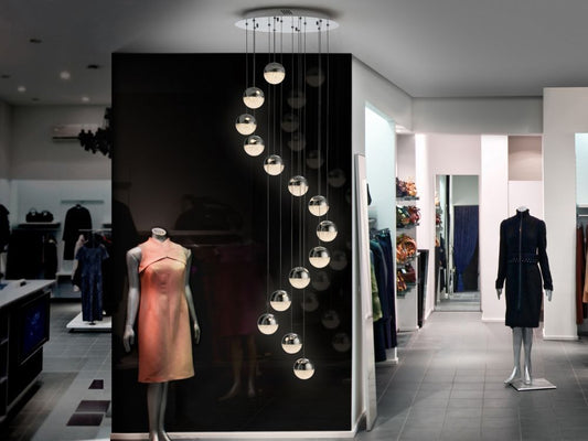 Lustra rotunda cu inaltime reglabila din Policarbonat Alb cu LED  D50xH300cm Sphere