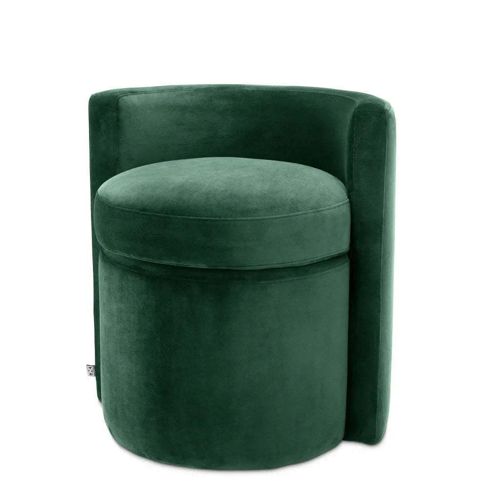 Taburet tapitat cu Catifea Verde L61xA57xH64cm Arcadia Eichholtz