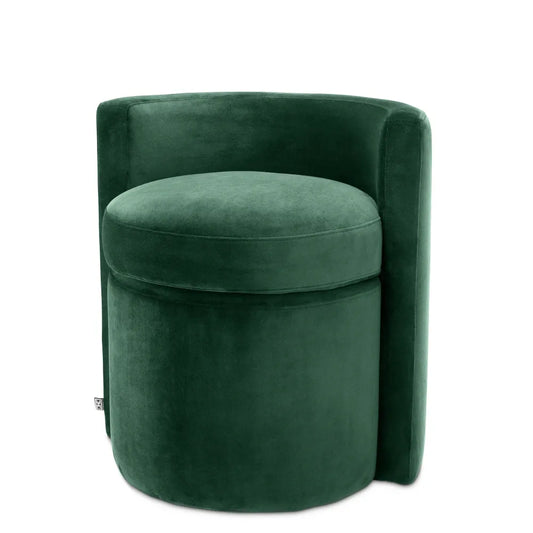 Taburet tapitat cu Catifea Verde L61xA57xH64cm Arcadia Eichholtz