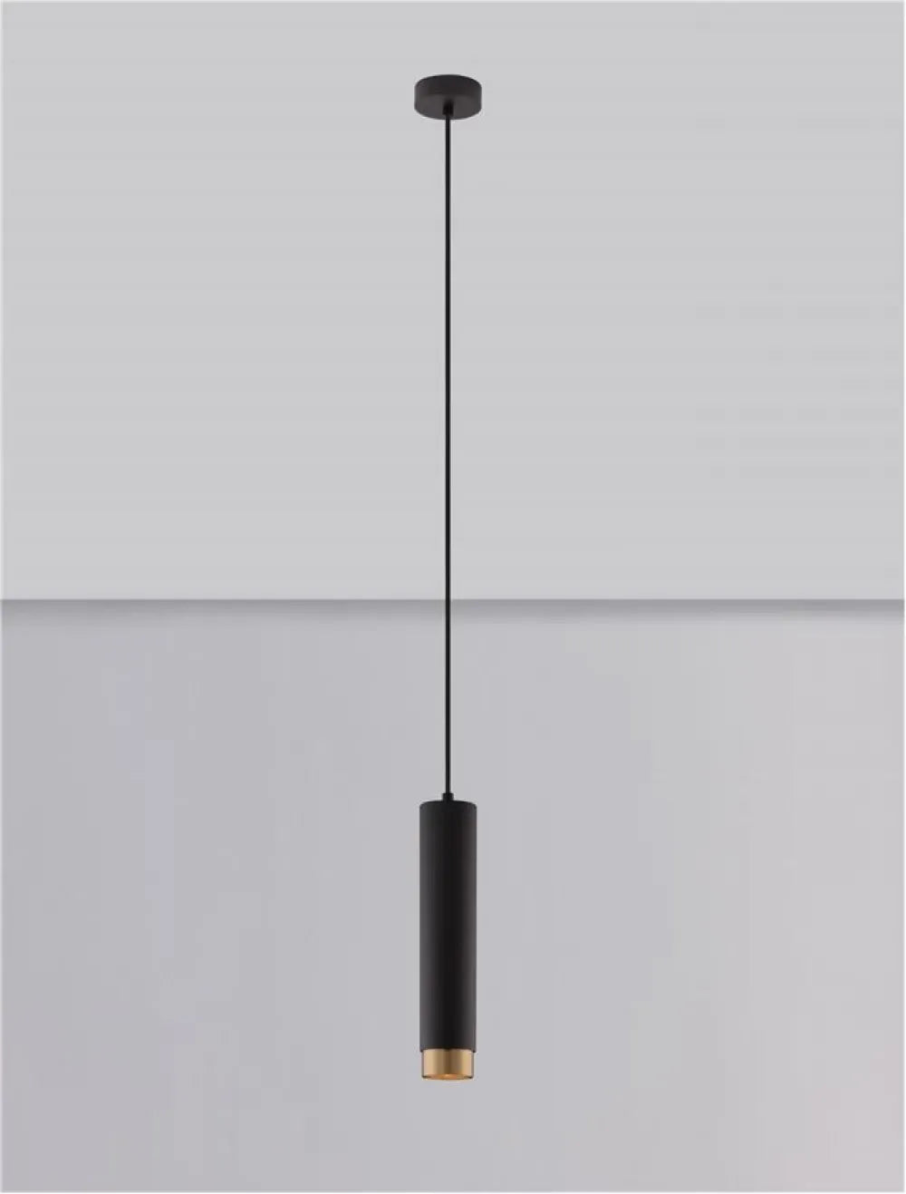 Pendul din Aluminiu Negru/Auriu H180xL5.9cm IP20 PONGO