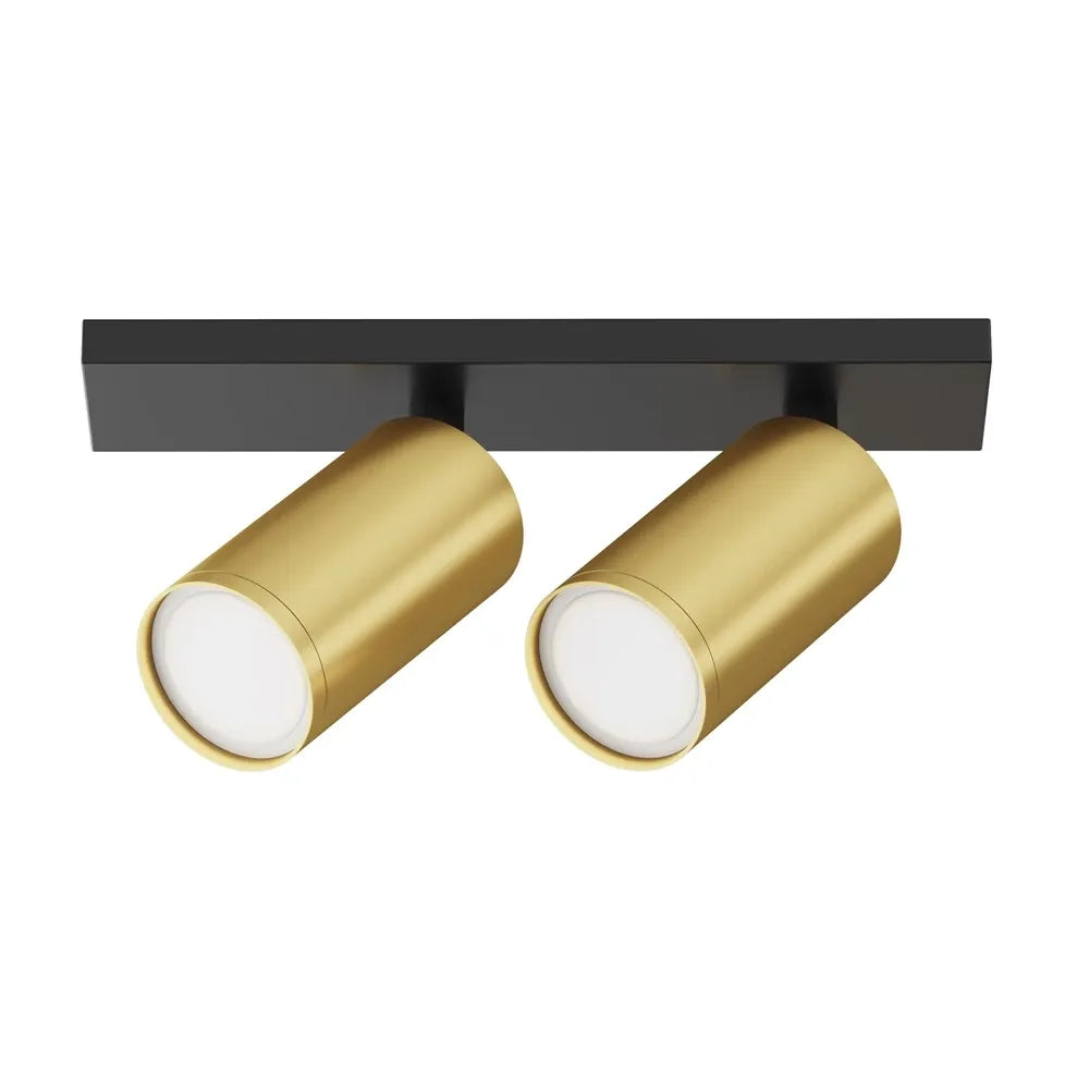 Spot dublu aplicabil din Aluminiu Negru/Auriu mat H12xL34cm IP 20 GU10 10W FOCUS S