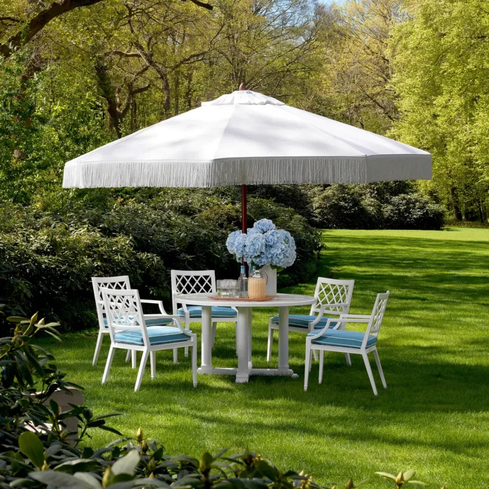 Masa rotunda de exterior din Metal Alb H75xD130cm Bell Rive S Eichholtz