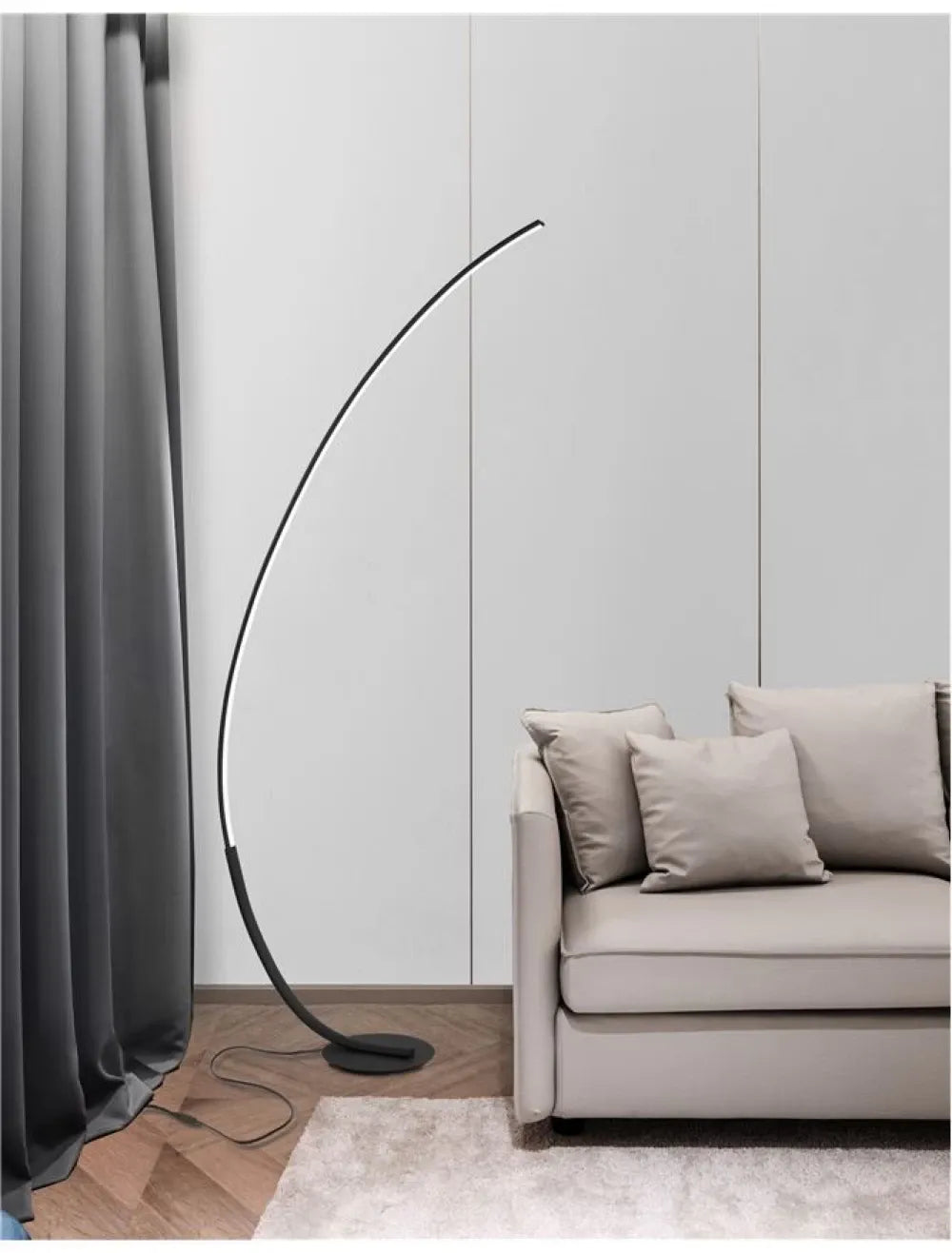 Lampa de podea din Aluminiu Negru H172xL26cm IP20 30W 1580lm 3000k PREMIUM