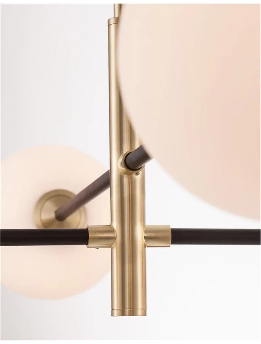 Lustra structura din Metal Negru/Auriu si abajur din Sticla Alb H130xL103cm IP20 VITRA