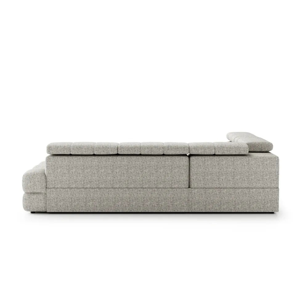 Coltar extensibil tapitat cu Chenille Bej cu lada depozitare Buffalo
