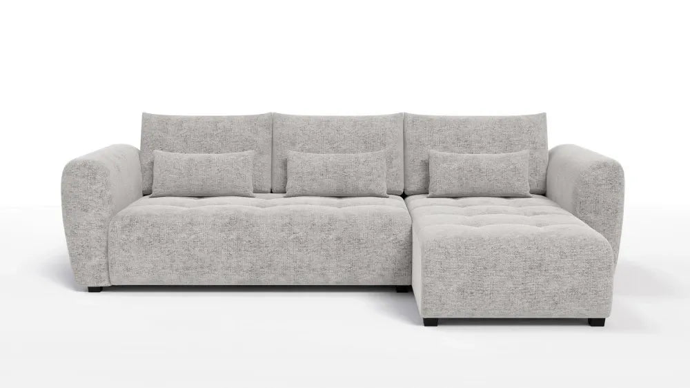 Coltar in forma de L tapitat cu Chenille Bej Sajma 15 L293x171cm Trezzo